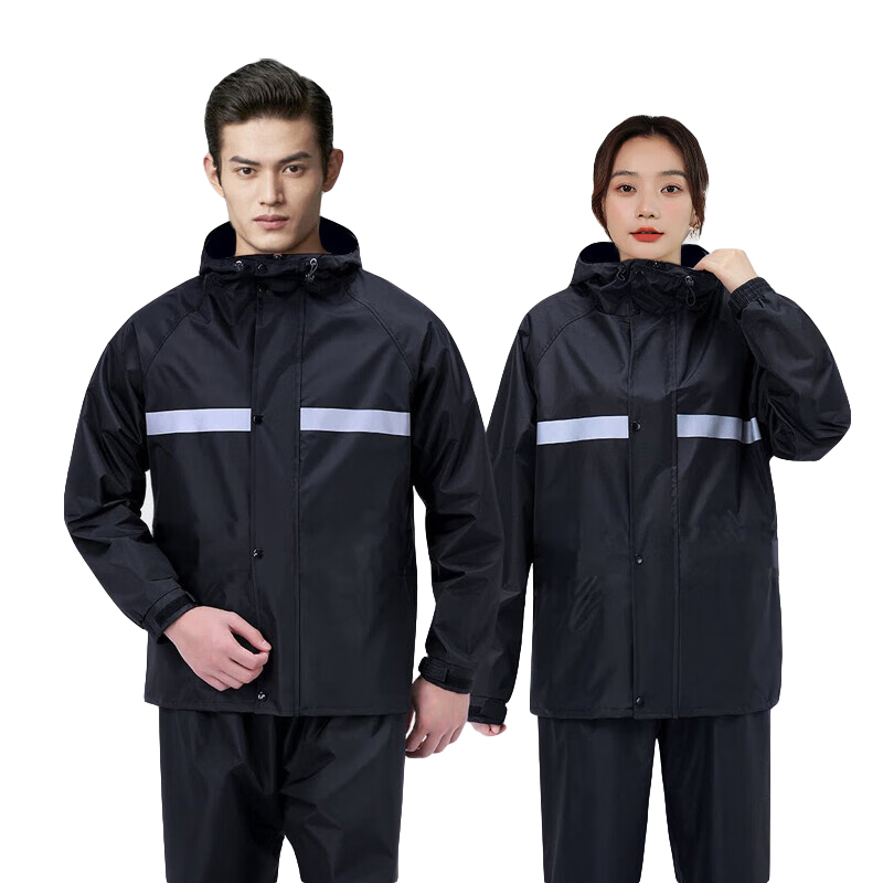 博沃 防水双帽檐分体式 雨衣套装 XXXL （单位：套）  藏青色