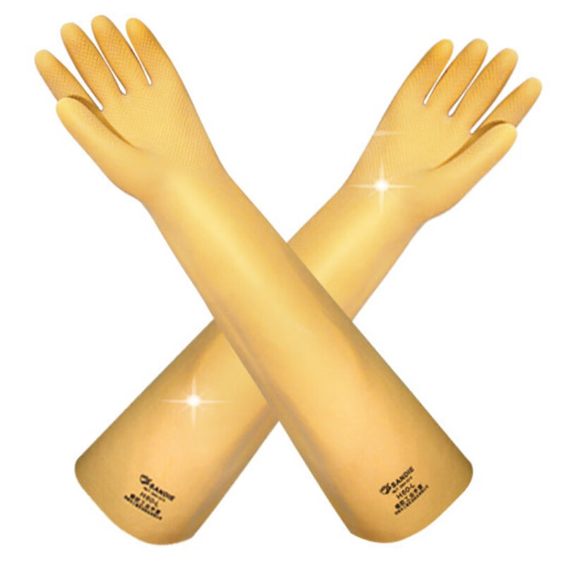 君御(EXSAFETY) 普通型 A型工业耐酸碱手套 50cm  均码 （单位：副）  黄色