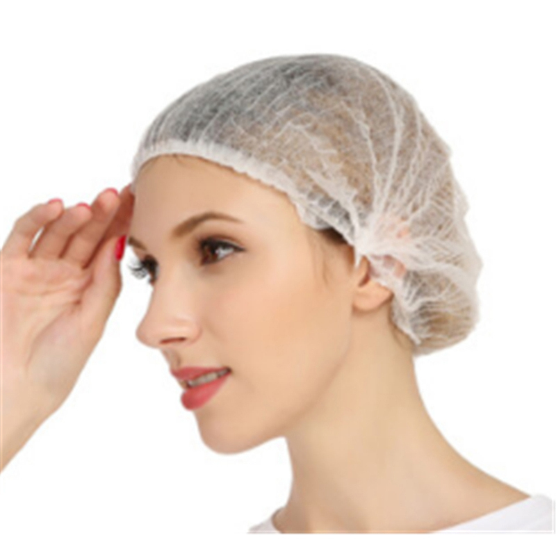 上柯 双筋舒适型 一次性帽子条形帽头套 无纺布 100只/包 （单位：包）  白色