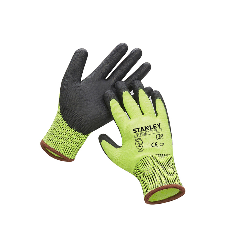 史丹利(Stanley) 13针 防割手套 掌浸黑PU 5级防割 （单位：付）  