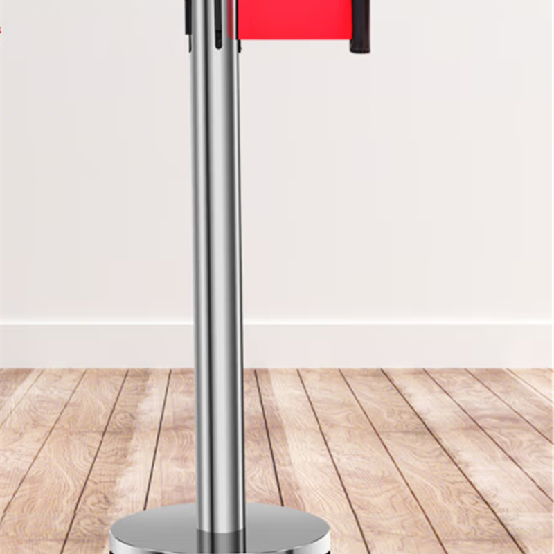 谋福 不锈钢伸缩带隔离柱 伸缩带隔离栏 配5m红色伸缩隔离带(含拉头) （单位：套）  本色