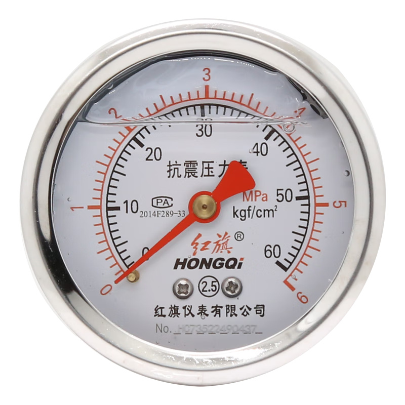 红旗 YTN60 抗震压力表 0-60Mpa （单位：只）  