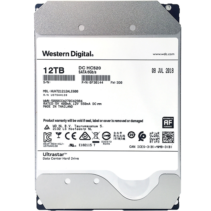 西部数据（WD） HUH721212ALE600 企业级服务器硬盘 12TB （单位：个）  