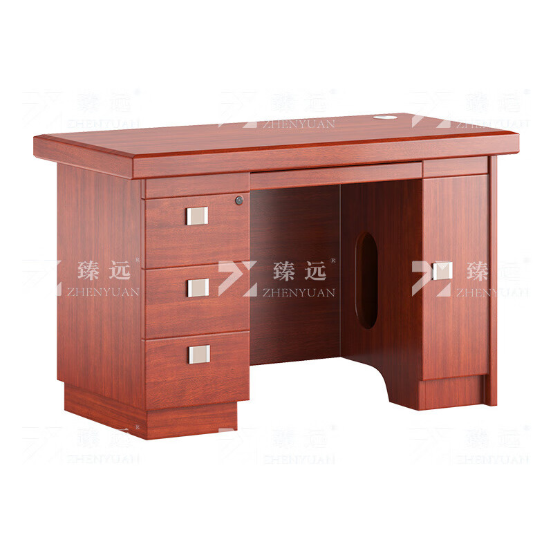臻远 ZY-BGZ-44 油漆贴皮办公桌 三抽一门 长1200*宽600*高760mm （单位：张）  