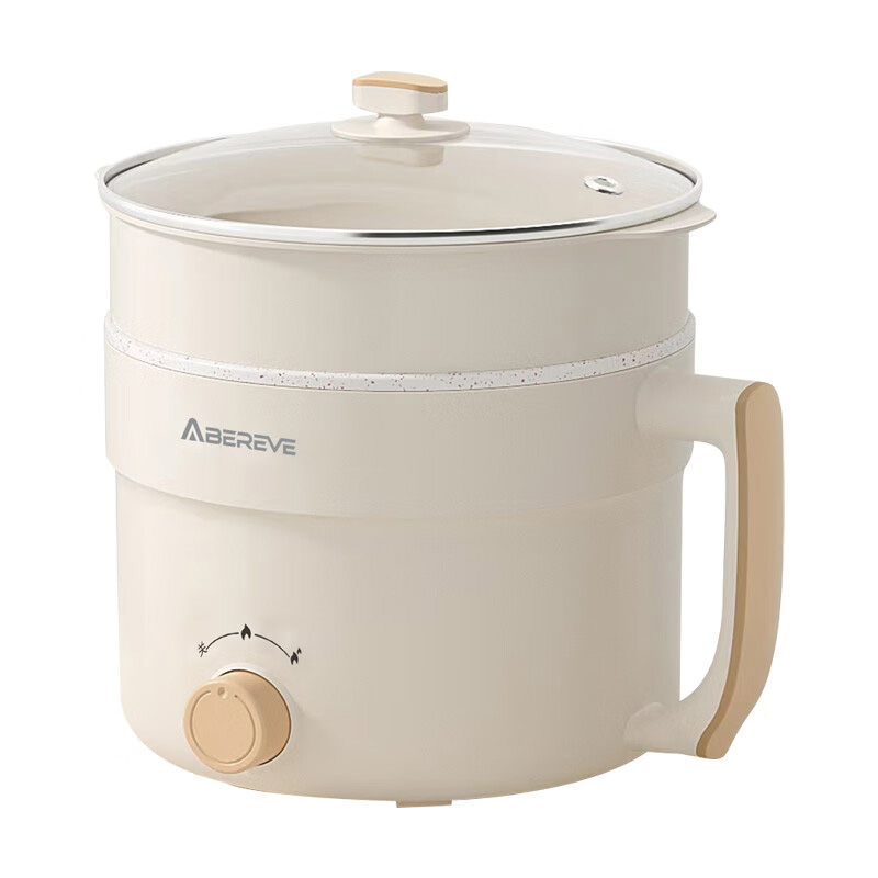 艾贝丽 ABL-DZG152 多功能电煮锅（带蒸笼） 1.5L （单位：台）  奶茶白