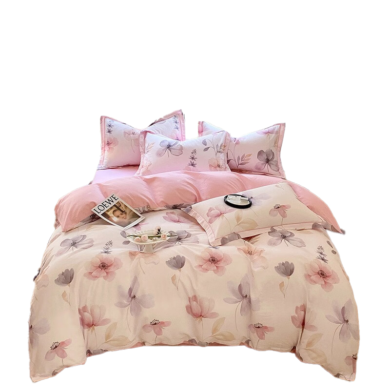 懿缦 YM-TJ25011 &ldquo;粉黛&rdquo;精梳全棉床饰套件 四件套 （单位：套）  