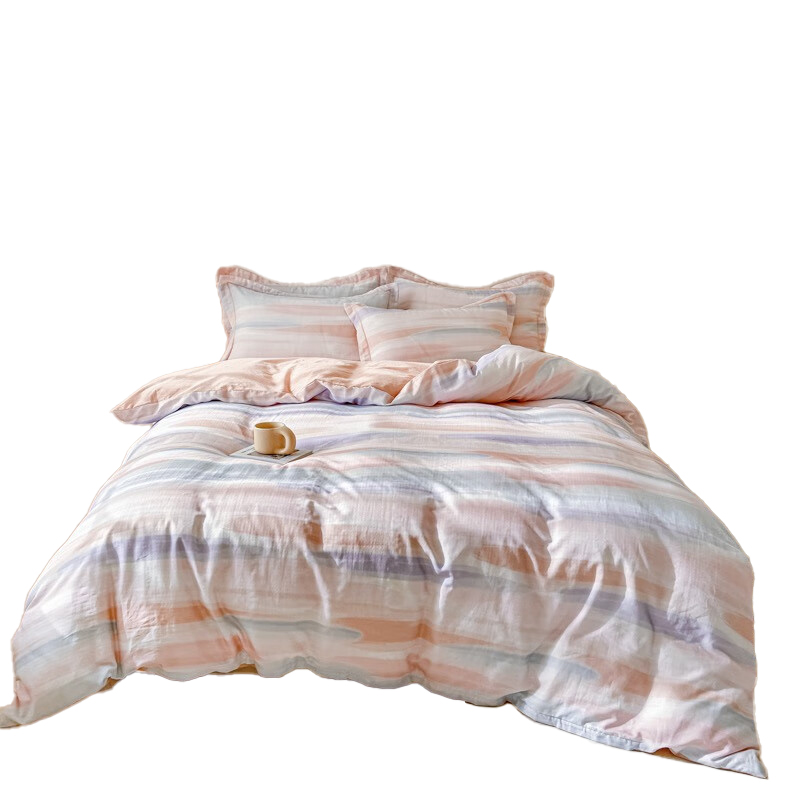 懿缦 YM-TJ25013 &ldquo;彩虹漾&rdquo;全棉双层纱套件 四件套 （单位：套）  