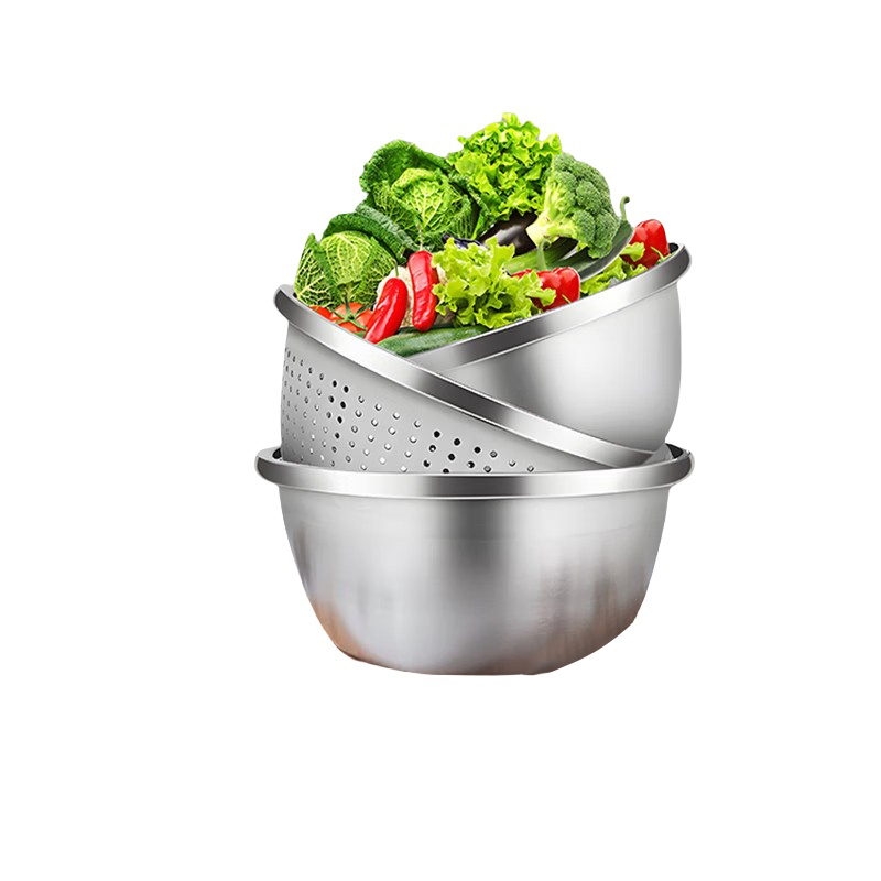 康巴赫（KBH） KOU3A 不锈钢盆三件套 22/24砂光盆+24水果盆 （单位：套）  