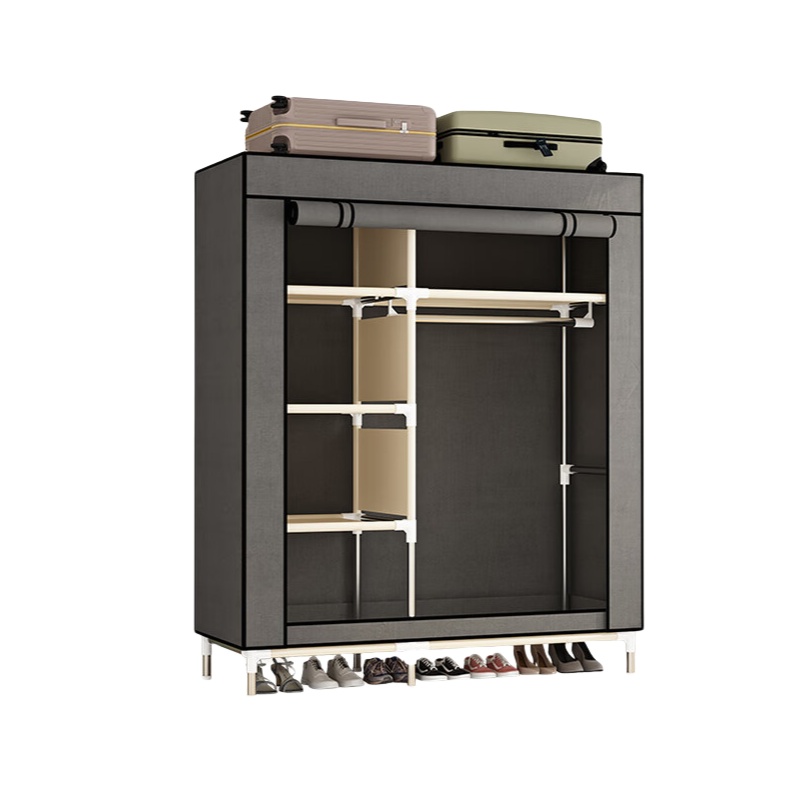 乐爱家 高脚 简易衣柜 105*45*170cm （单位：个）  灰色