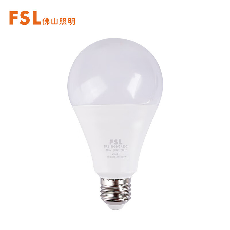佛山照明（FSL） 超炫高亮款 LED灯泡 E27 大螺口 18W 白光 （单位：只）