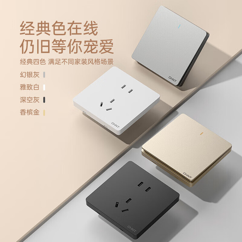 正泰（CHNT） NEW6-C13295 开关插座 五孔插座带USB+Type-C （单位：个）