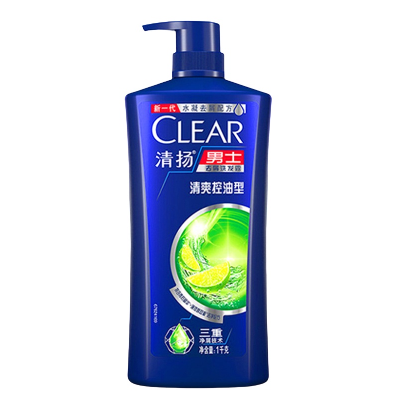 清扬（CLEAR） 清爽控油型 男士去屑洗发水 1kg （单位：瓶）