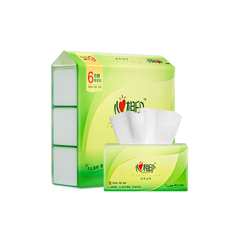 心相印（Mind Act Upon Mind） DT15130-6B 抽纸 3层 130抽/包 6包/提 （单位：提）  