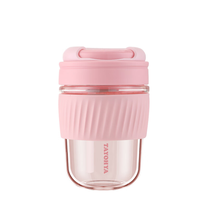 多样屋 TA31-0069BP 甜甜圈双饮玻璃杯 340mL （单位：个）  粉色