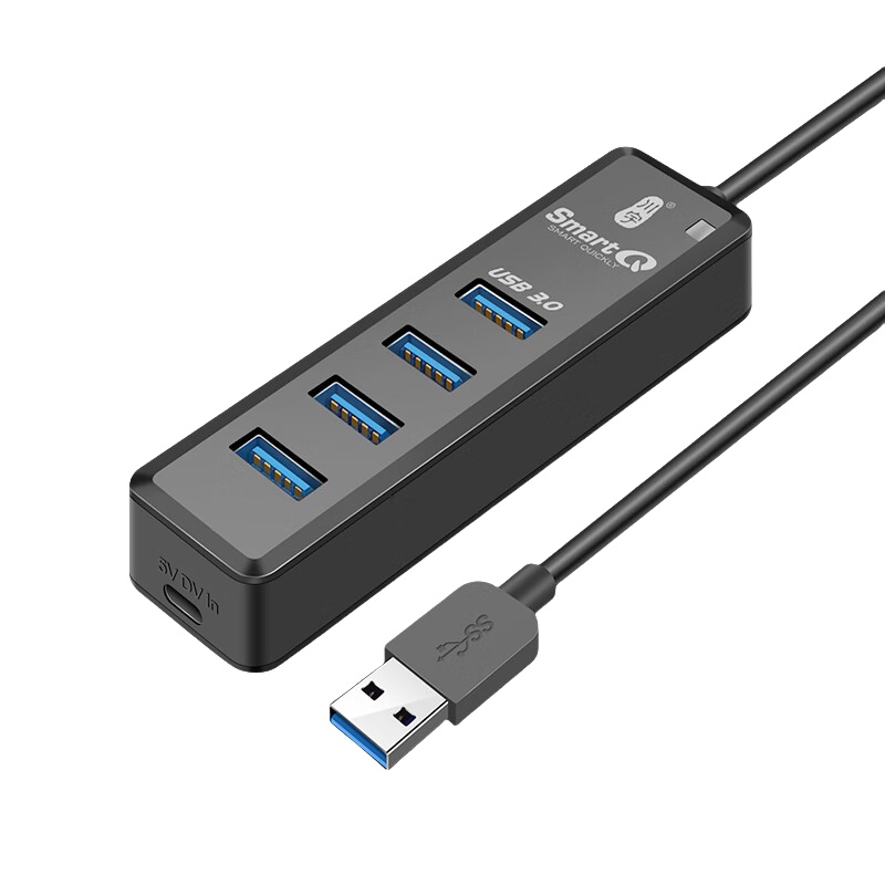 川宇 H302-100 USB3.0分线器扩展坞 线100cm 带Type-C供电 （单位：个）  