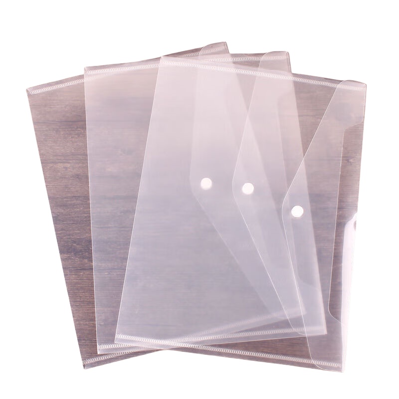 JPHZNB 塑料 按扣文件袋 10个/包 （单位：包）  透明白