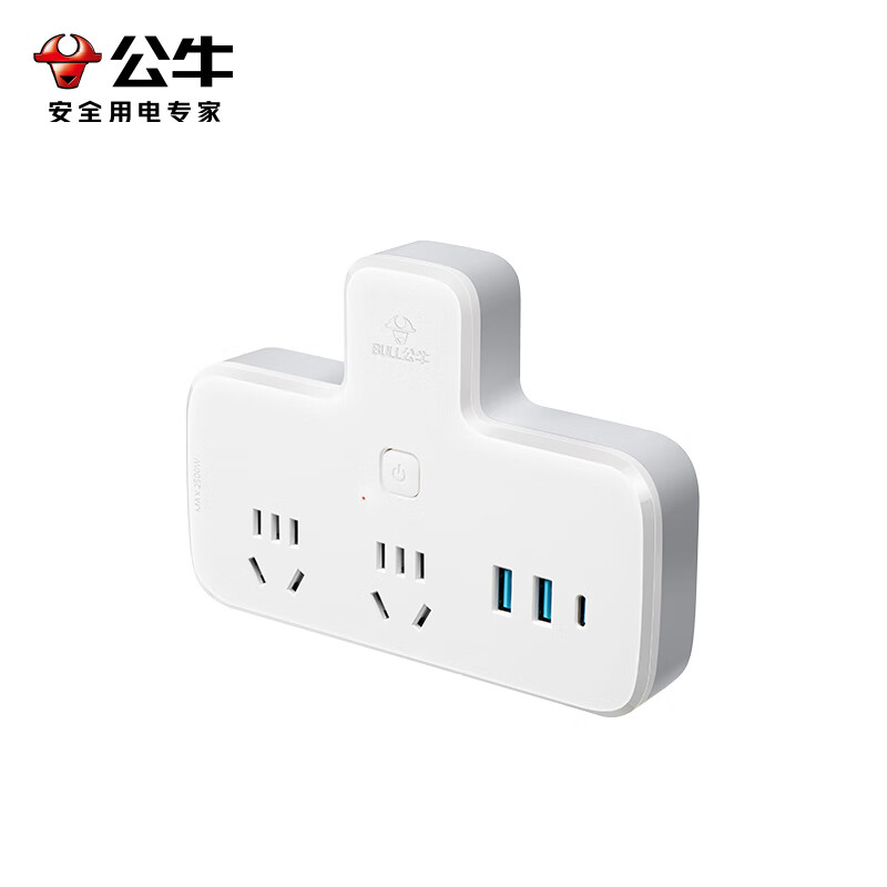 公牛（BULL） GN-96021Q30 品字形一转二插座 2位总控+3USB （单位：个）