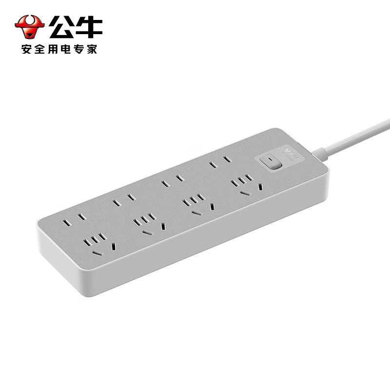 公牛（BULL） GN-Z1441J Z世代插线板 8位总控开关 全长5米 （单位：个） 陨石灰