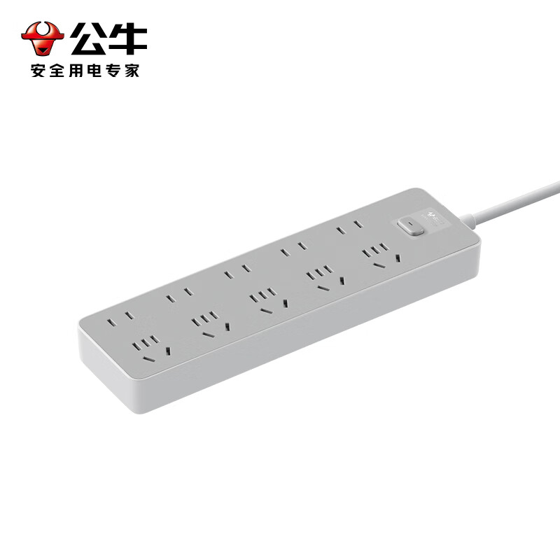 公牛（BULL） GN-Z1551J Z世代插线板 10位总控开关全长1.8米 （单位：个） 陨石灰