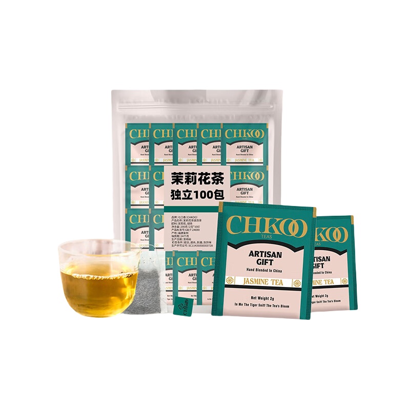 七口香 茉莉花 袋泡茶 2g/包 100包/袋 （单位：袋）  