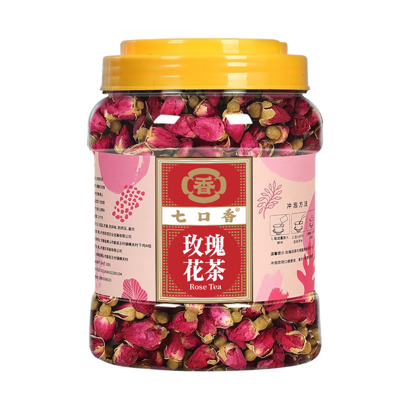 七口香 玫瑰花 花草茶 210g （单位：桶）  