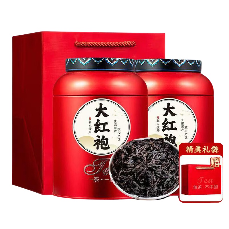 七口香 大红袍 乌龙茶礼袋 150g/罐 2罐/组 （单位：组）  