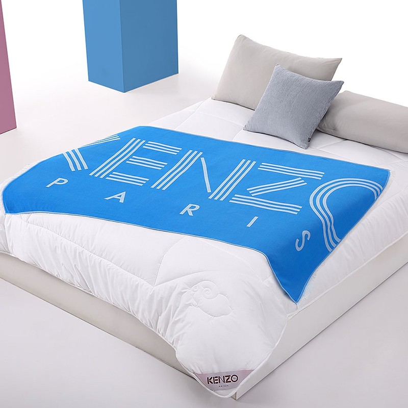 KENZO KZMT-001 LOGO提花竹棉毯 100*160cm （单位：条）  蓝色