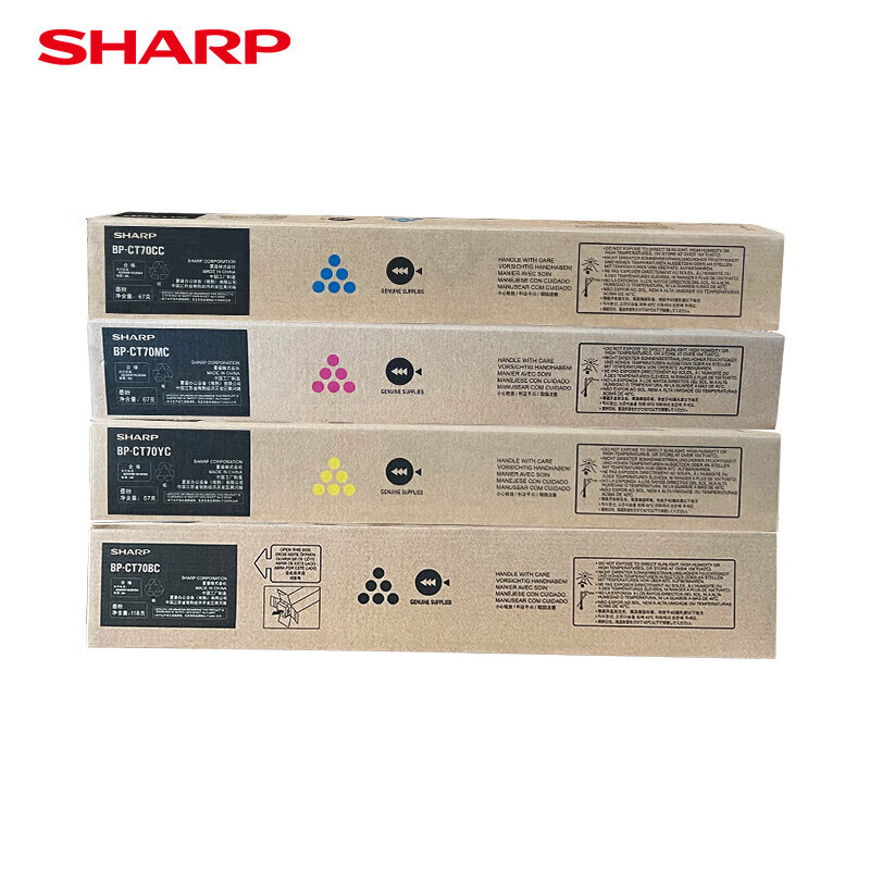 夏普（SHARP） BP-CT70BC/CC/MC/YC 原装标准容量墨粉套装 黑色5000页/彩色3000页 （单位：套） 适用BP-C2652R/C3152R/C3182R/C3682R/C4582R/C5582D/C6582D 黑彩