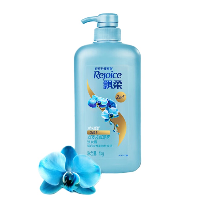 飘柔（Rejoice） 兰花香 清爽去屑洗发露 1kg/瓶 12瓶/箱 （单位：箱） 新老包装随机发货 