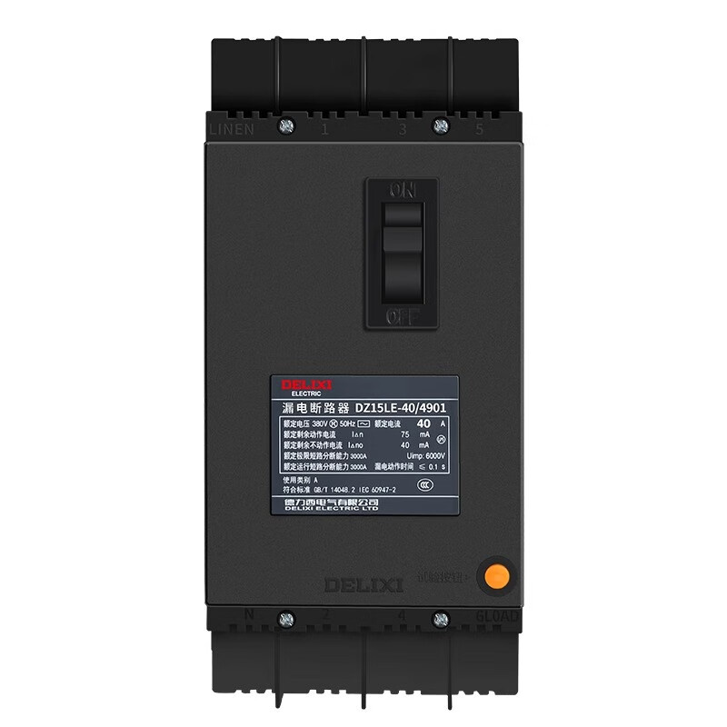 德力西（DELIXI） DZ15LE-100/4901 塑壳漏电保护器 100A 2P （单位：个）  