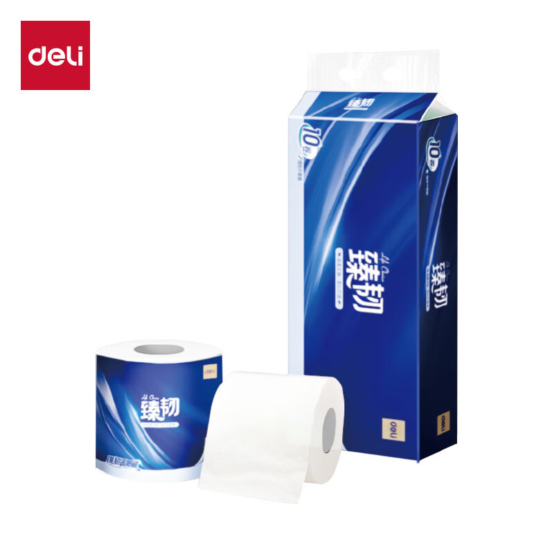 得力（deli） WJ4140-01 臻韧 有芯卷纸 4层 140g/卷 （单位：卷） 白色
