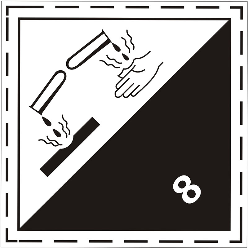 国产 激光不干胶 8类危险标签 105mm*105mm （单位：张） 亮光纸  500张起订