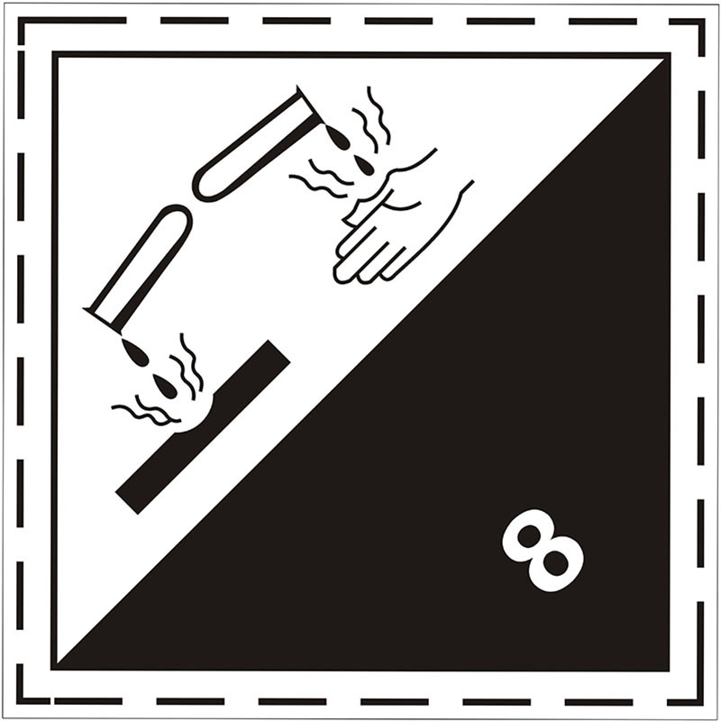 国产 激光不干胶 8类危险标签 105mm*105mm （单位：张） 亮光纸  2000张起订