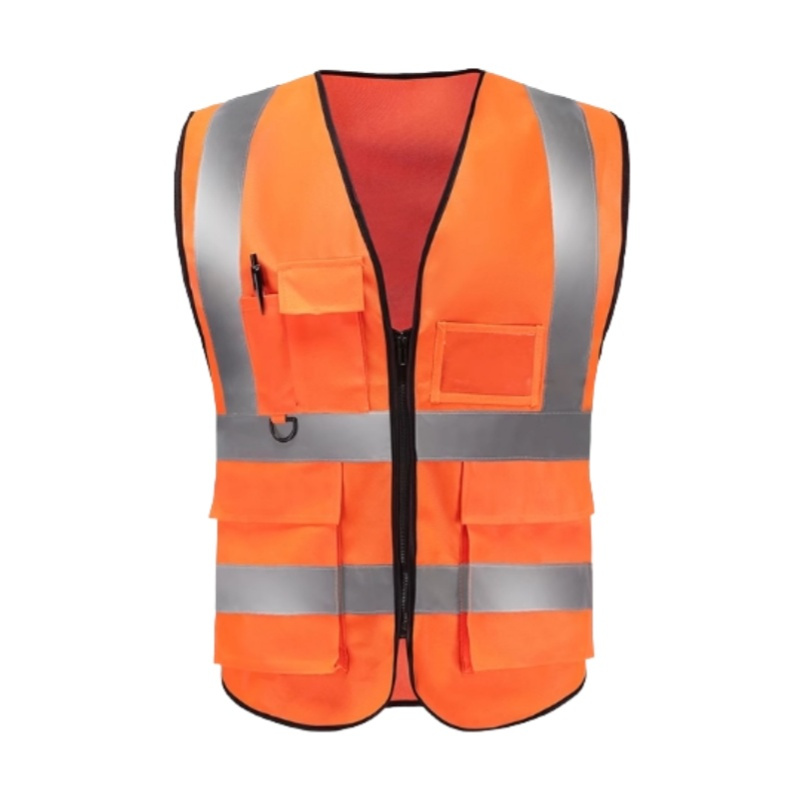 国产 网布，橙色 网孔透气反光背心