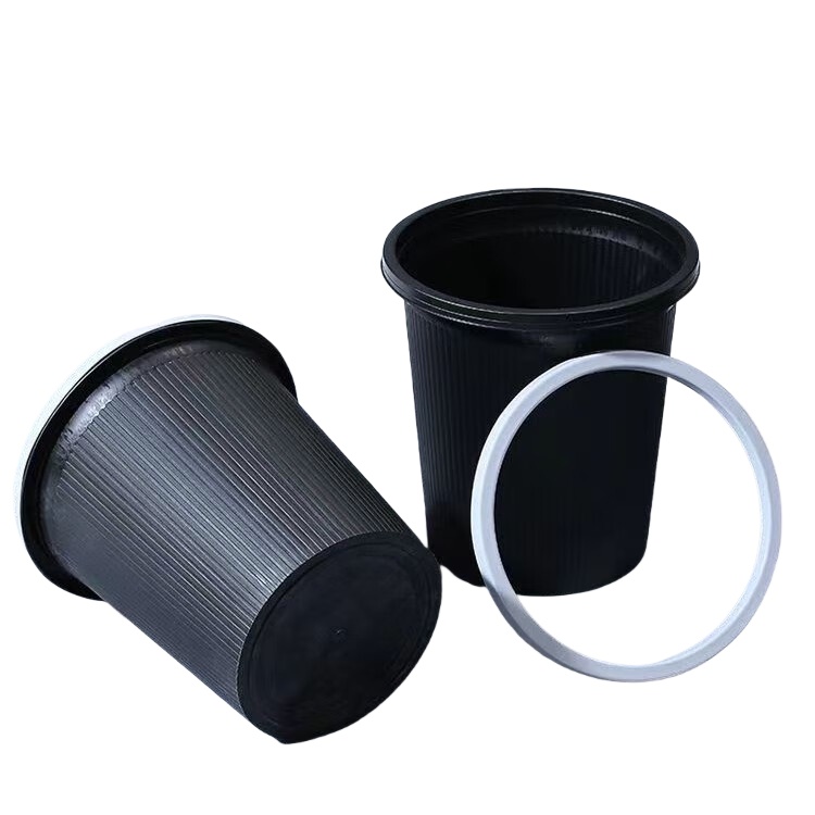 拾鹿 北欧条纹 家用垃圾桶 中号 （单位：个） 黑色