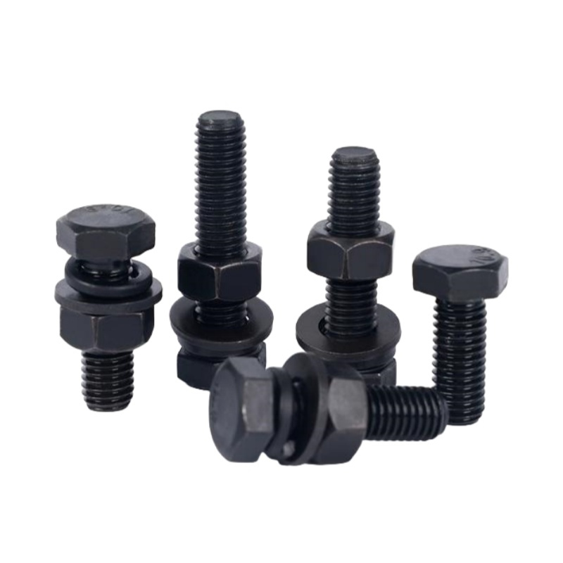 万谦 M30*150mm 高强外六角螺栓 10.9级 发黑 全牙 配1螺母1平垫1弹垫 （单位：个）