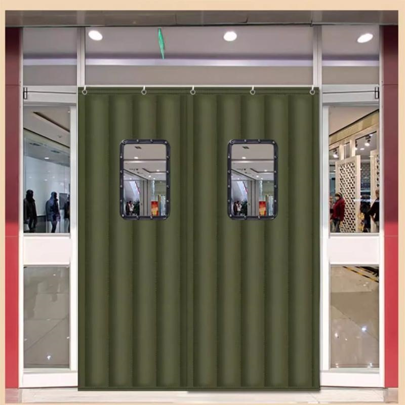 国产 军绿色 防寒绵帘 1.1*2.5米带窗 窗40*60cm 加棉4层 1个装