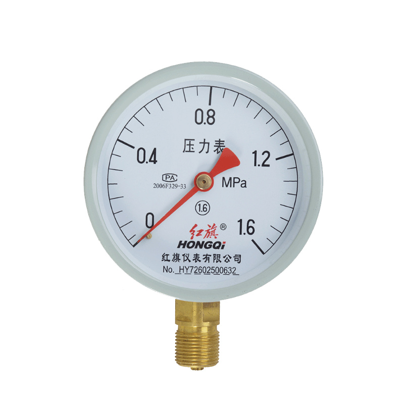 红旗 Y100 径向压力表 0-1.6MPa （单位：个）