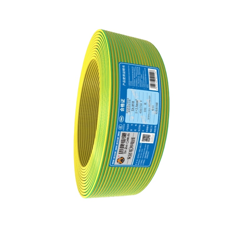 塔牌 BVR4 通用绝缘电线 软铜线 1*4平方 （单位：米） 100米起订 黄绿双色