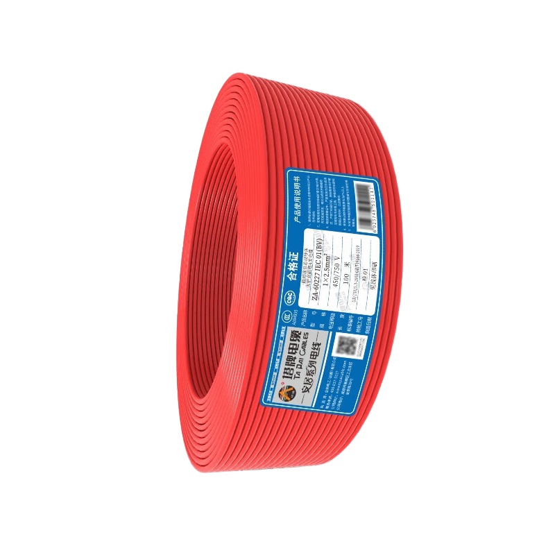 塔牌 BV1.5 通用绝缘电线 单股 国标 1.5平方 （单位：米） 100米起订 红色