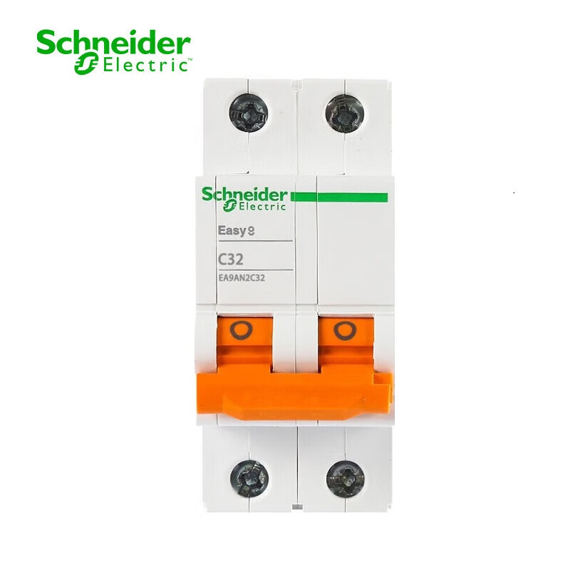 施耐德 EA9AN 2P C32A 低压断路器 2P 32A C 6kA 230/400VAC （单位：只） 5个起订