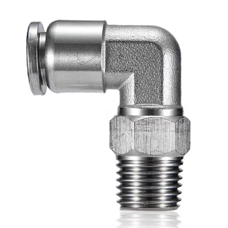 亚德客（AIRTAC） PL804 L型螺纹二通管接头 304不锈钢 快插8mm-外螺纹Rc1/2 （单位：个）