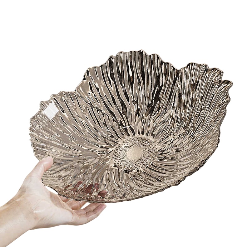 好牌 GP-P206 轻奢花瓣形水果盘 24*6cm （单位：个） 透明白