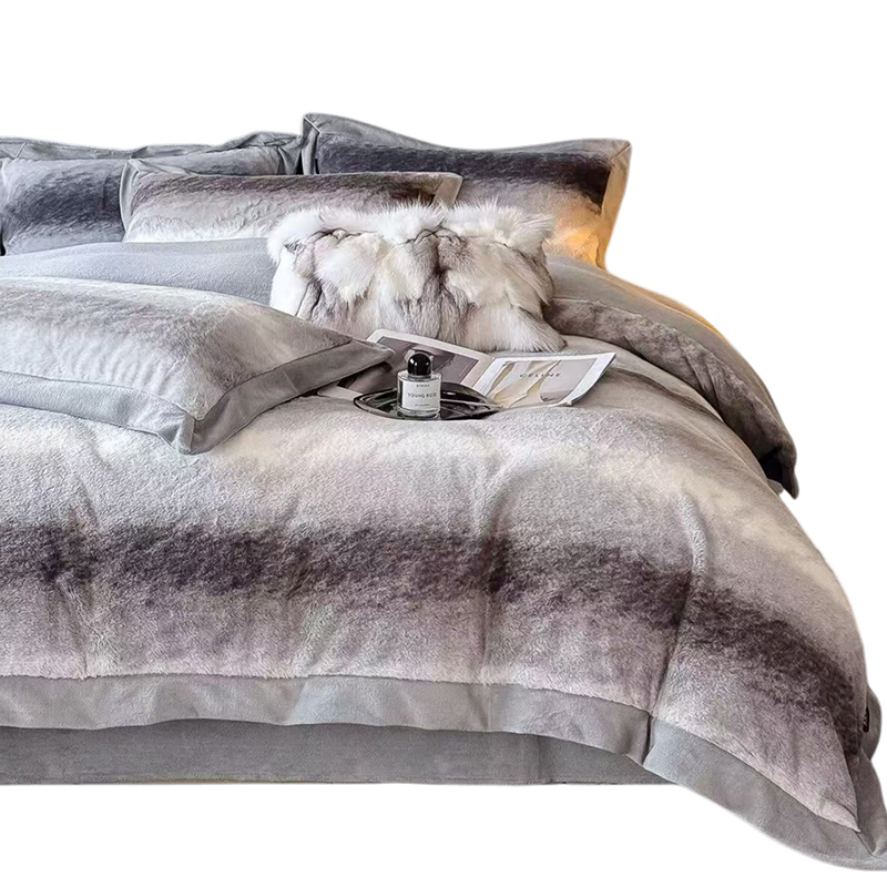 红豆 HD-TJ2523 &ldquo;赫本&rdquo;兔毛床饰套件 200*230cm （单位：条） 灰色