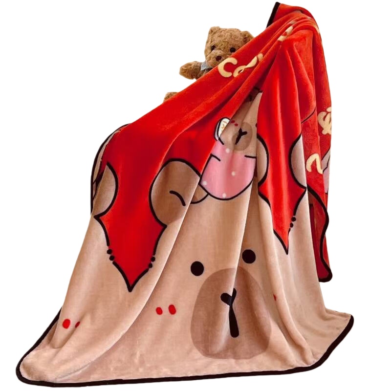 红豆 HD-MT25013 多财多亿双面法兰绒毯 100*150cm （单位：条）