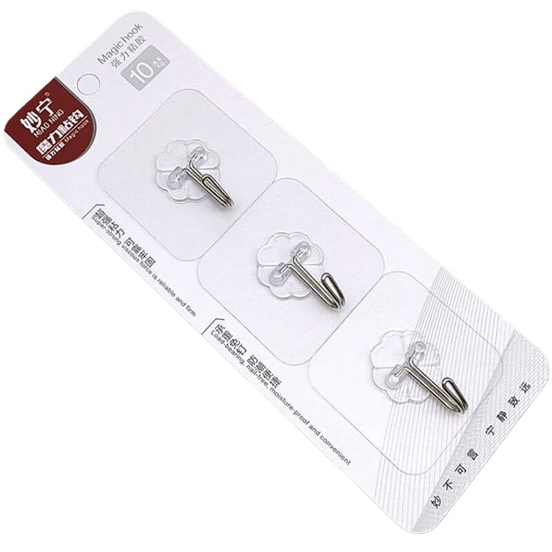 妙宁 厚款 挂钩 3个/卡 （单位：卡）透明