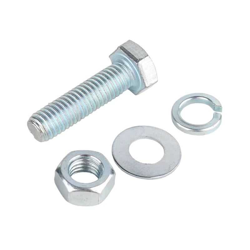 海斯迪克 M12*30mm 外六角螺栓套件 （单位：套） 碳钢 8.8级 镀锌 全牙 配1螺母1平垫1弹垫 GB5783