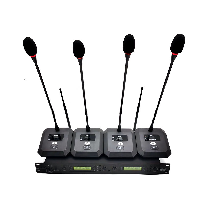 启诺（QN） QN-CG114 无线音像联动话筒 一拖四 （单位：套） 黑灰