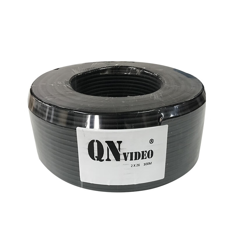 启诺（QN） QN-KS26 高纯度无氧铜双芯专业音频话筒线 100m （单位：卷） 黑色