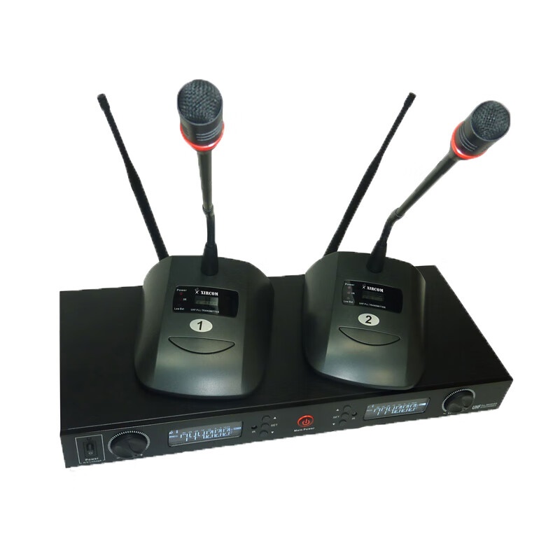 捷讯（XIRCOM） XC-C012 无线音像联动话筒带主机 一拖二 （单位：套） 黑灰色